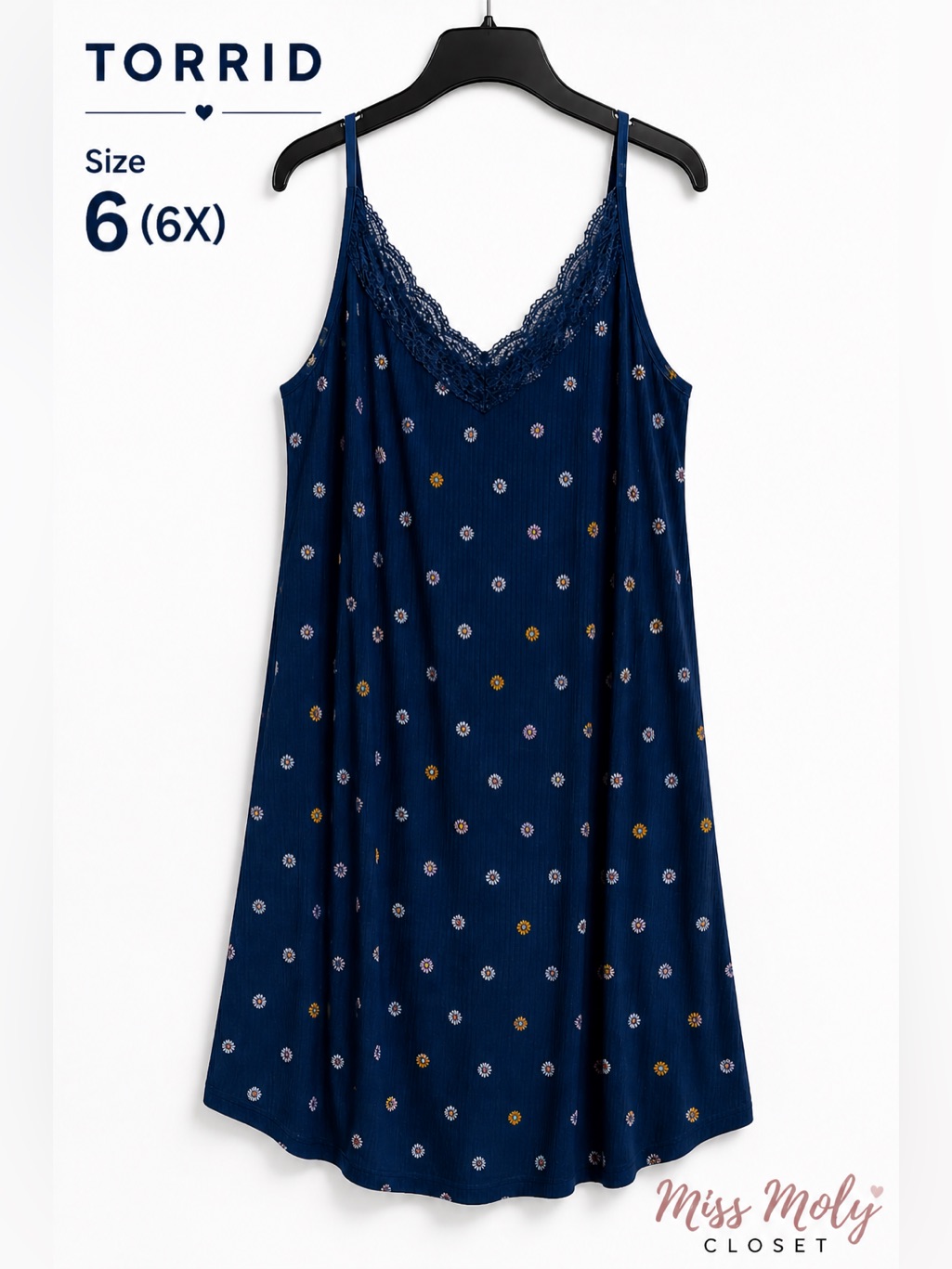 Torrid Super Soft Nightgown Size 6 6x Blue Floral Sleep Dress